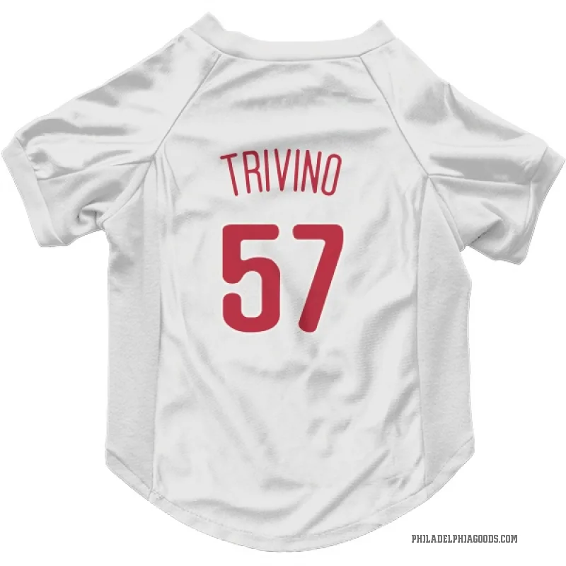 Lou Trivino  Scarlet Philadelphia Phillies  Cat & Dog Pet Jersey