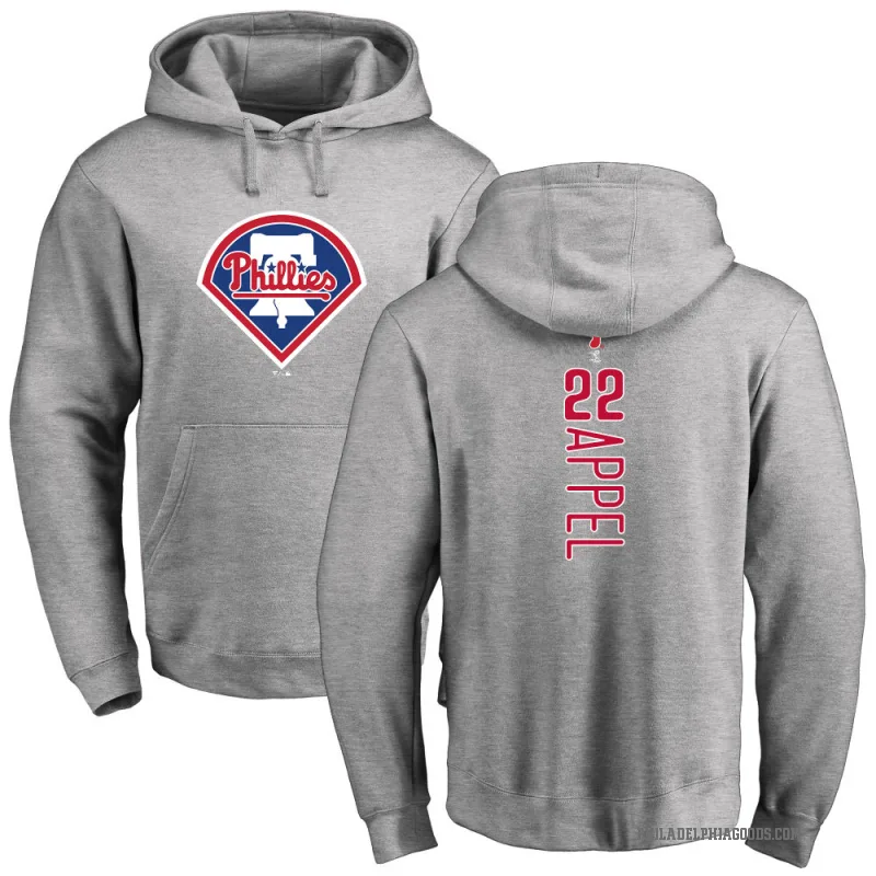 Mark Appel Men's Philadelphia Phillies Ash Backer Pullover Hoodie