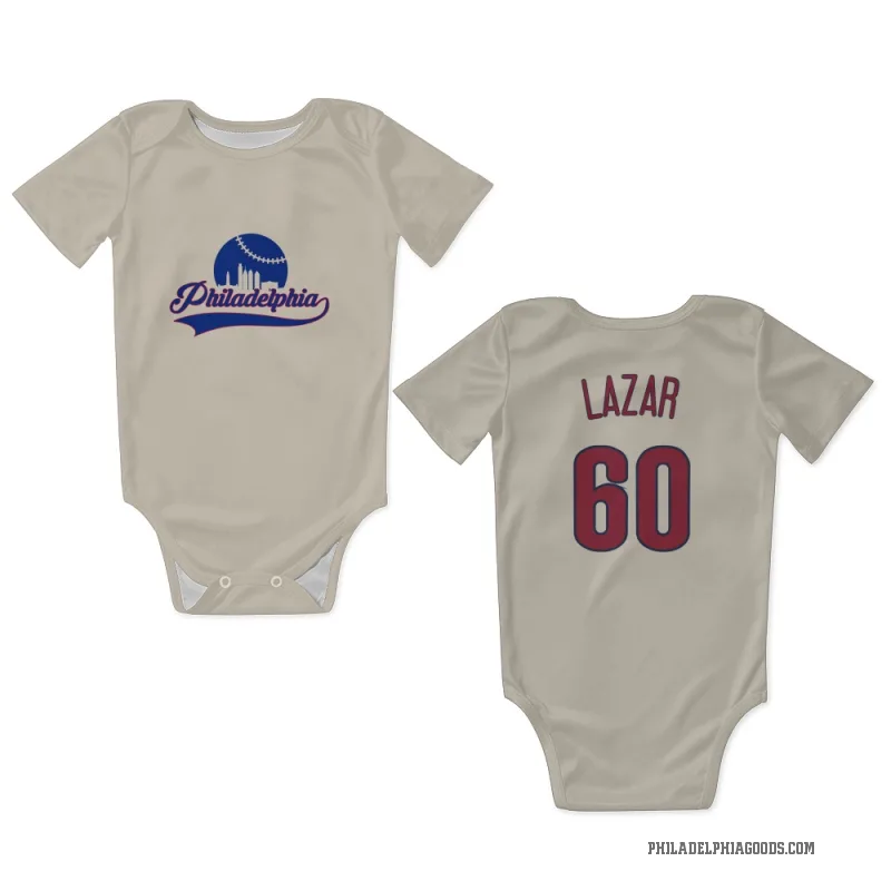 Max Lazar  Cream Philadelphia Phillies  Newborn & Infant Bodysuit