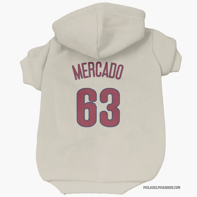 Michael Mercado  Cream Philadelphia Phillies  Cat & Dog Pet Hoodie