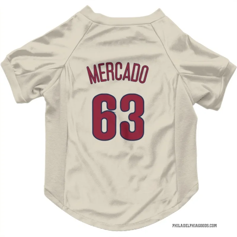 Michael Mercado  Cream Philadelphia Phillies  Cat & Dog Pet Jersey
