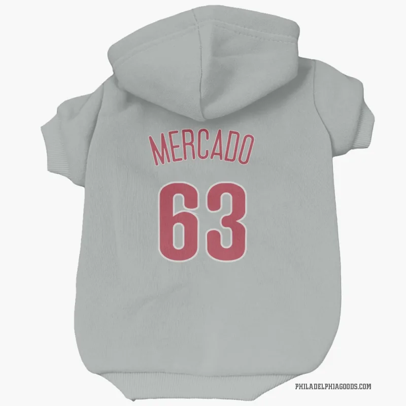 Michael Mercado  Gray Philadelphia Phillies  Cat & Dog Pet Hoodie