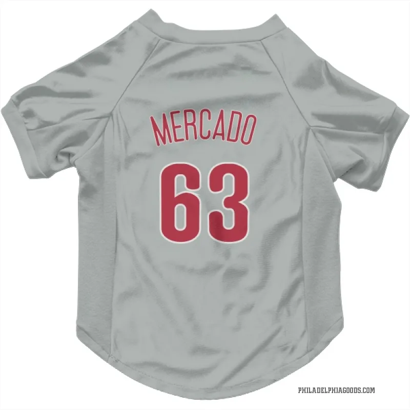 Michael Mercado  Gray Philadelphia Phillies  Cat & Dog Pet Jersey
