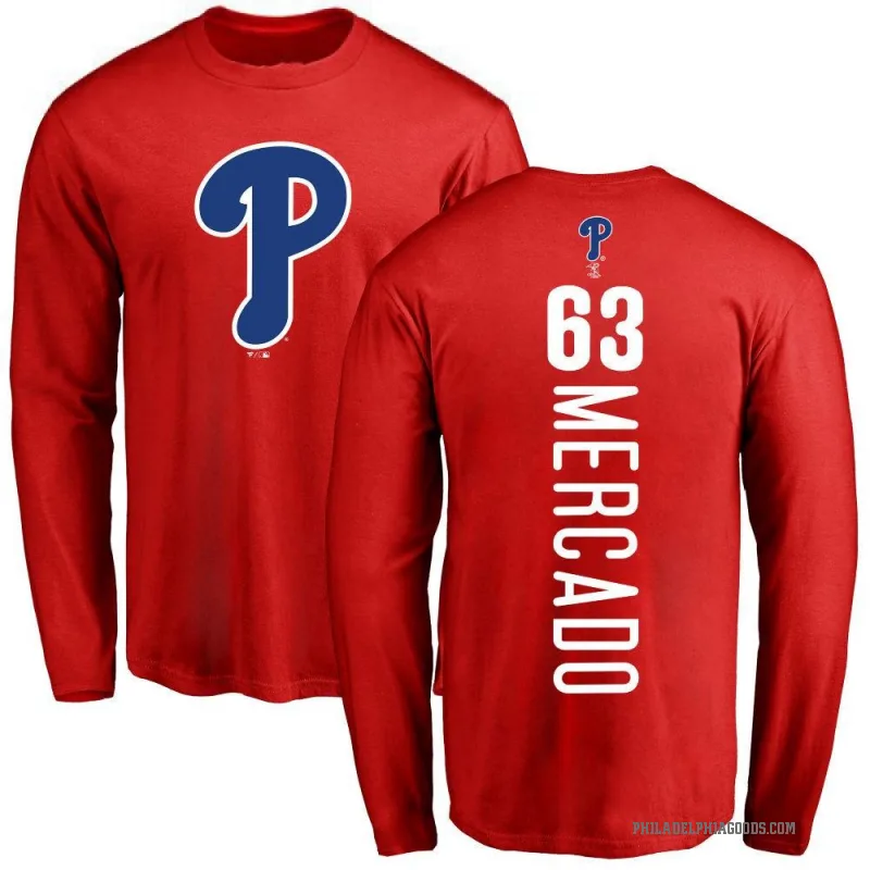 Michael Mercado Men's Red Philadelphia Phillies Backer Long Sleeve T-Shirt -