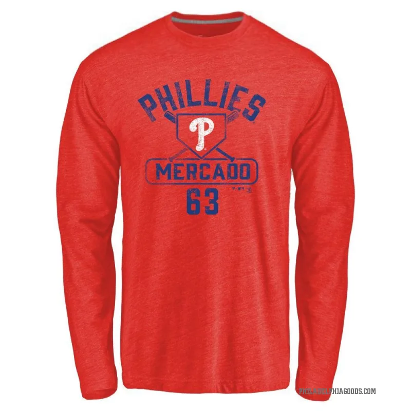 Michael Mercado Youth Red Philadelphia Phillies Base Runner Long Sleeve T-Shirt -