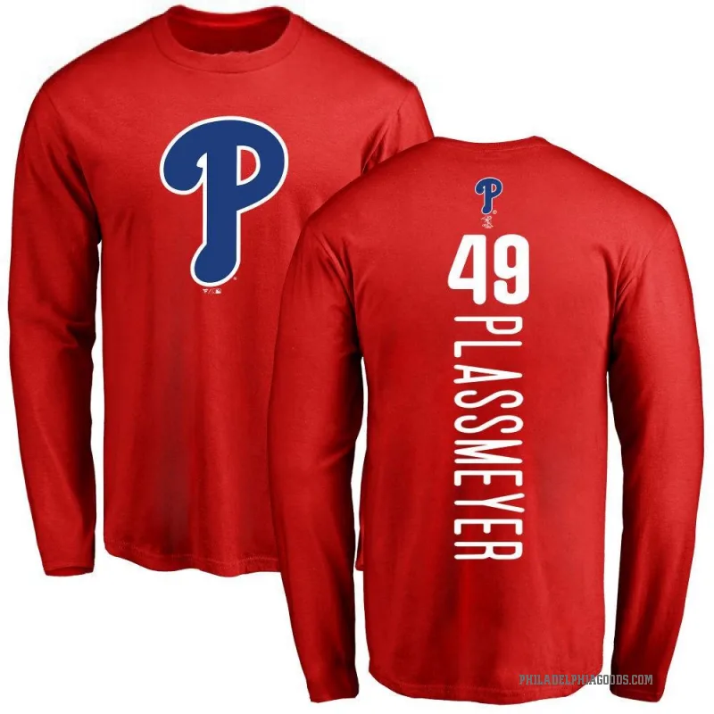 Michael Plassmeyer Men's Red Philadelphia Phillies Backer Long Sleeve T-Shirt -