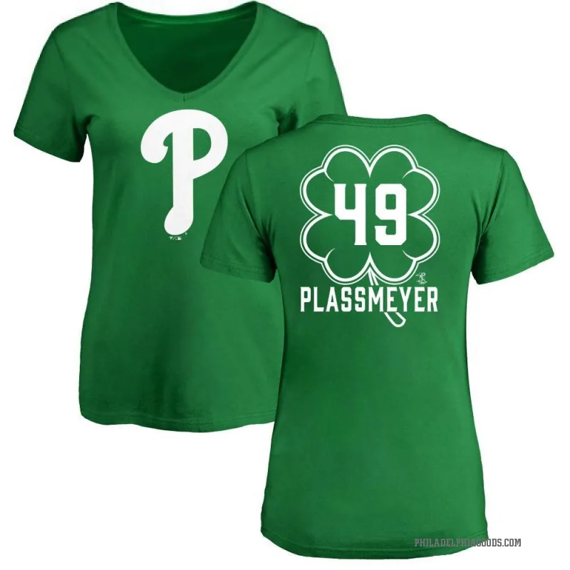 Michael Plassmeyer Women's Green Philadelphia Phillies Dubliner V-Neck T-Shirt - Kelly