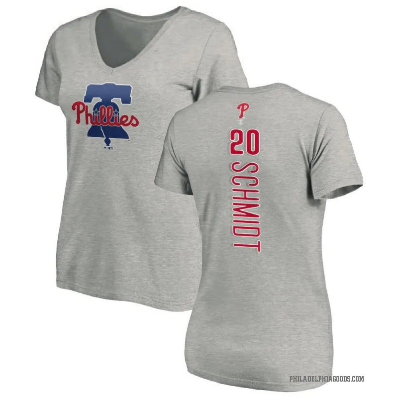 Mike Schmidt Women's Ash Philadelphia Phillies Backer Slim Fit T-Shirt -