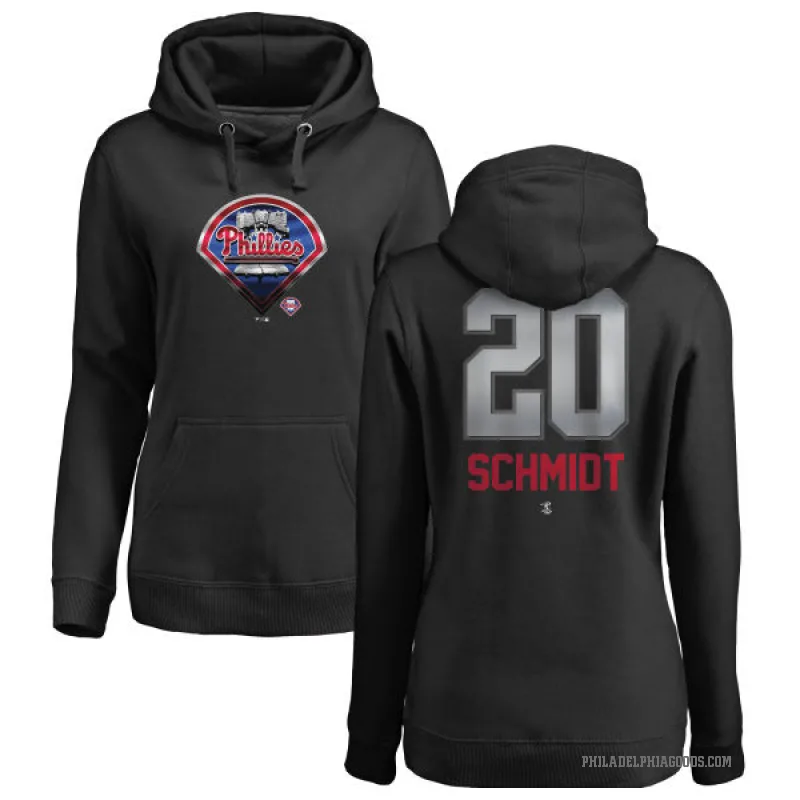 Mike Schmidt Women's Black Philadelphia Phillies Branded Midnight Mascot Pullover Hoodie -