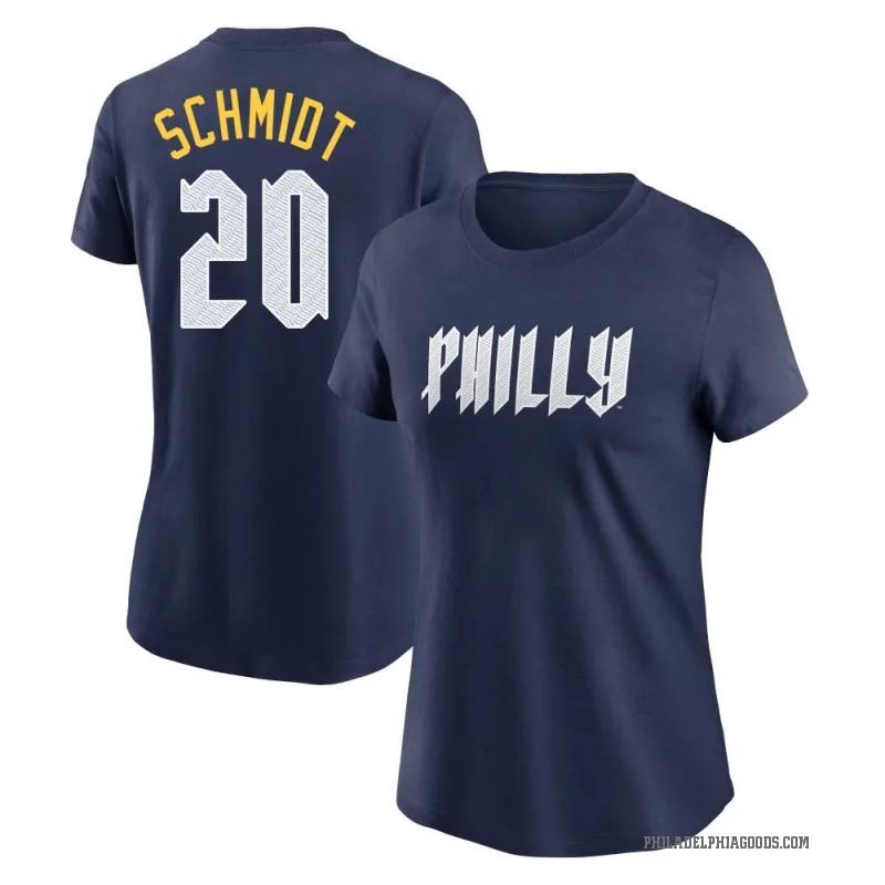 Mike Schmidt Women's Navy Philadelphia Phillies 2024 City Connect Fuse T-Shirt