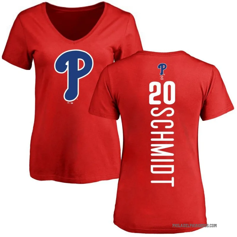 Mike Schmidt Women's Red Philadelphia Phillies Backer Slim Fit T-Shirt -