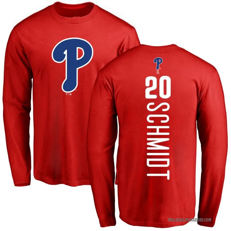 Mike Schmidt Youth Red Philadelphia Phillies Backer Long Sleeve T-Shirt -