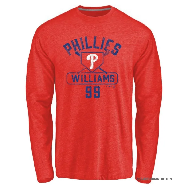 Mitch Williams Men's Red Philadelphia Phillies Base Runner Long Sleeve T-Shirt -