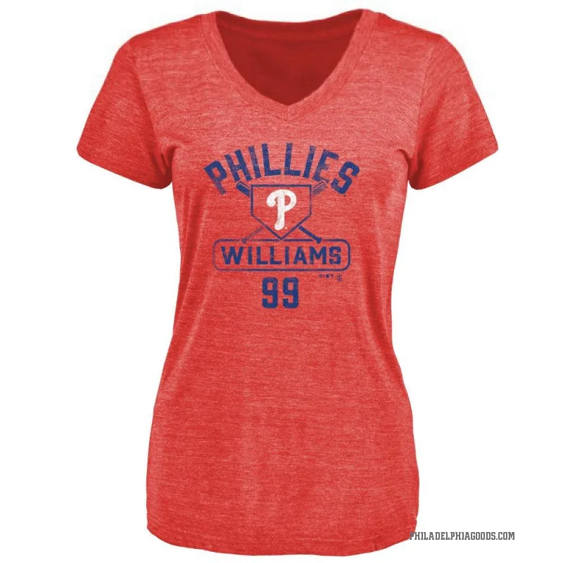 Mitch Williams Women's Red Philadelphia Phillies Base Runner T-Shirt -