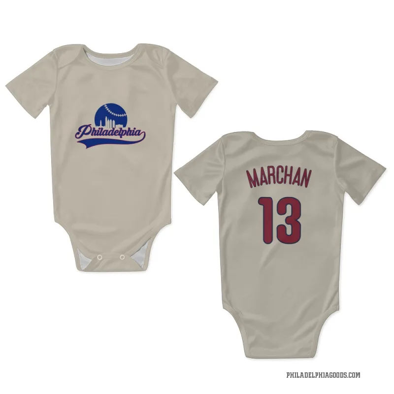 Rafael Marchan  Cream Philadelphia Phillies  Newborn & Infant Bodysuit