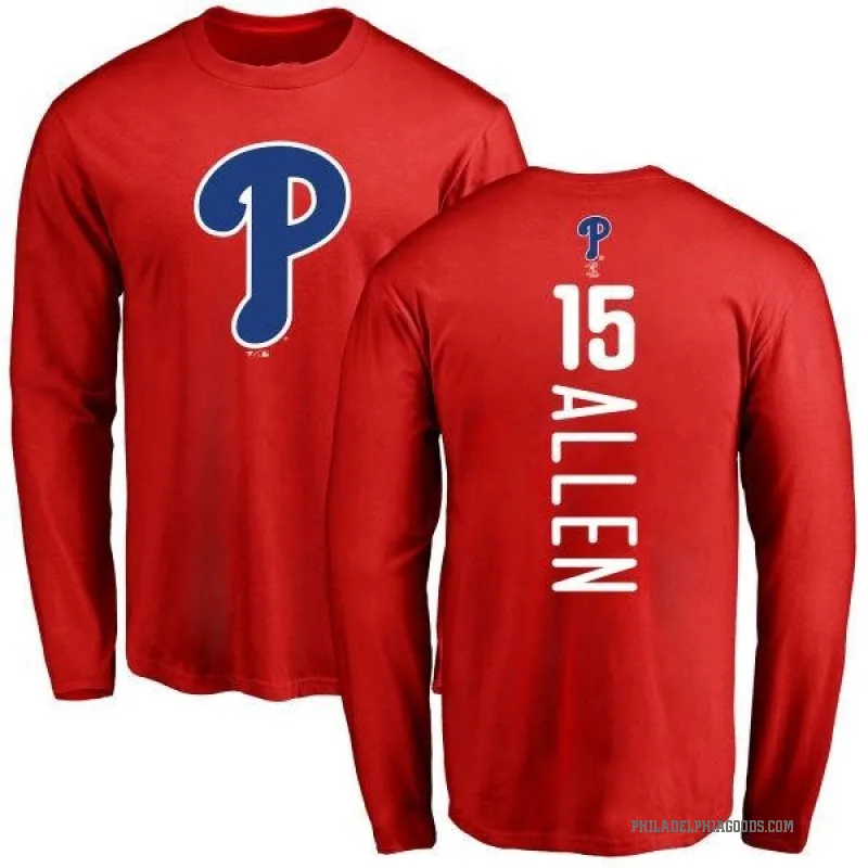 Richie Allen Men's Red Philadelphia Phillies Backer Long Sleeve T-Shirt -