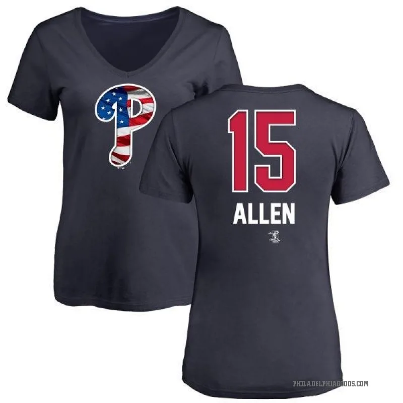 Richie Allen Women's Navy Philadelphia Phillies Name and Number Banner Wave V-Neck T-Shirt -