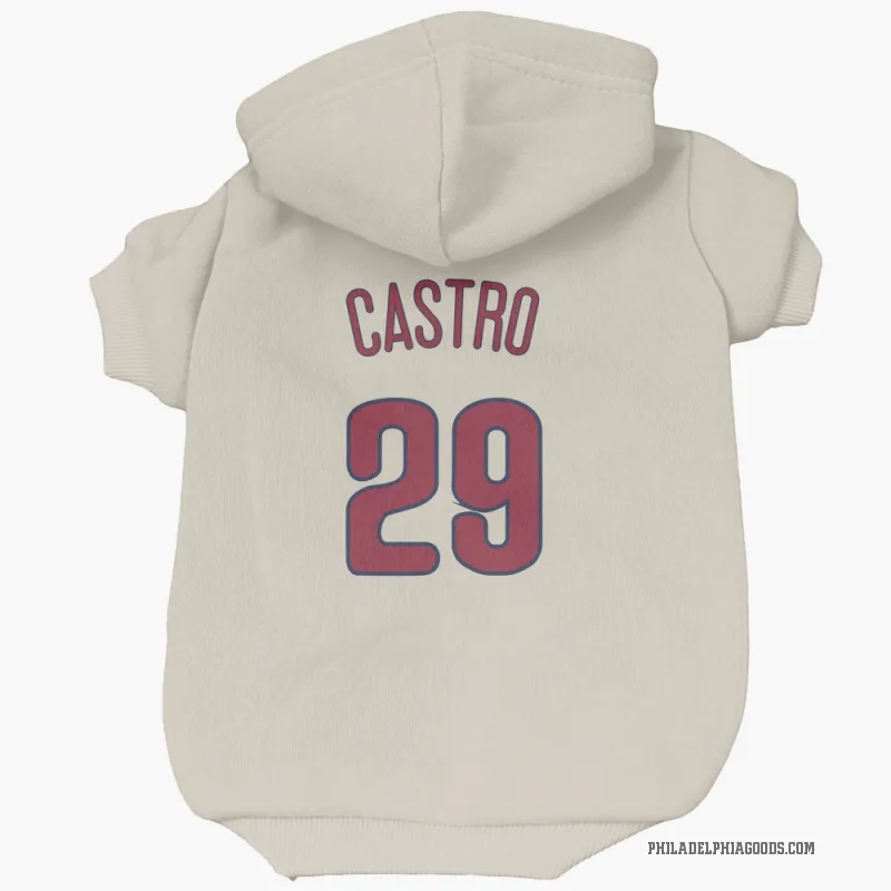 Rodolfo Castro Cream Philadelphia Phillies Cat & Dog Pet Hoodie