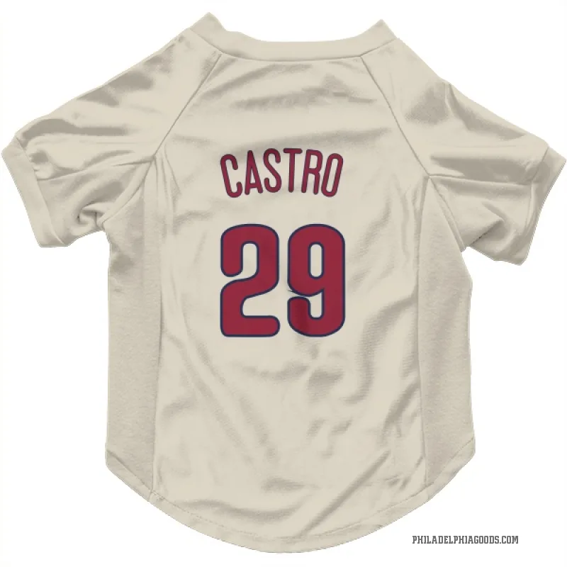 Rodolfo Castro Cream Philadelphia Phillies Cat & Dog Pet Jersey