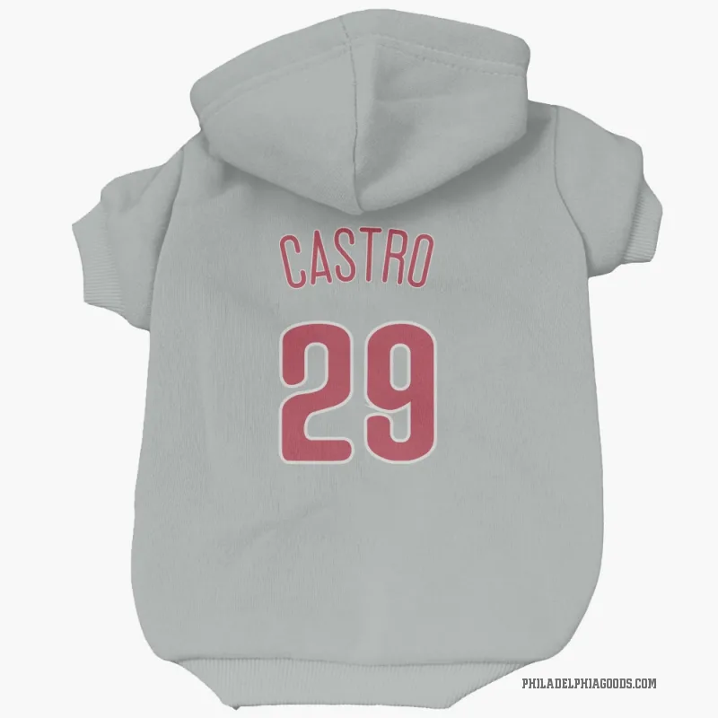 Rodolfo Castro Gray Philadelphia Phillies Cat & Dog Pet Hoodie