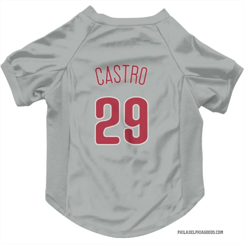 Rodolfo Castro Gray Philadelphia Phillies Cat & Dog Pet Jersey