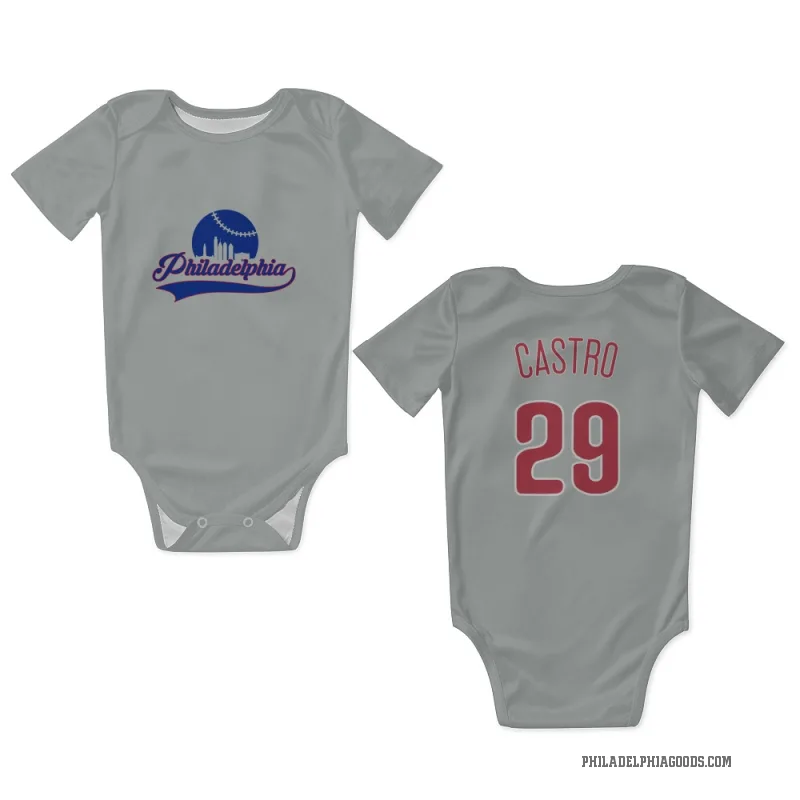 Rodolfo Castro  Gray Philadelphia Phillies  Newborn & Infant Bodysuit