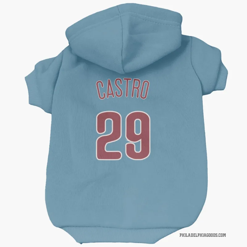 Rodolfo Castro Light Blue Philadelphia Phillies Cat & Dog Pet Hoodie