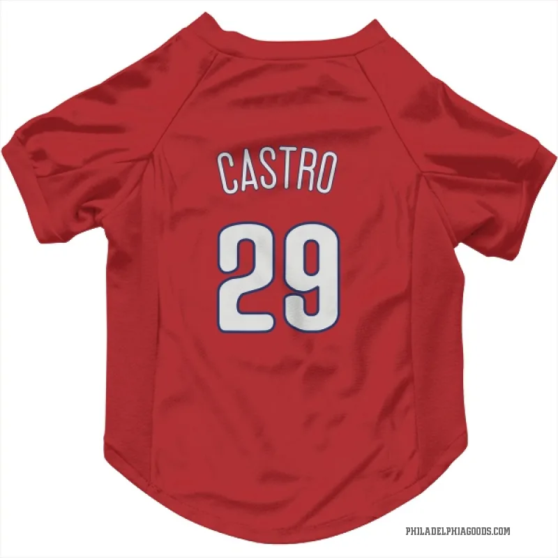 Rodolfo Castro Red Philadelphia Phillies Cat & Dog Pet Jersey