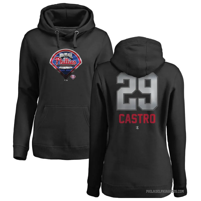 Rodolfo Castro Women's Black Philadelphia Phillies Branded Midnight Mascot Pullover Hoodie -