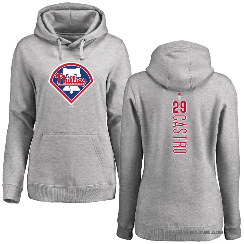 Rodolfo Castro Women's Philadelphia Phillies Ash Backer Pullover Hoodie
