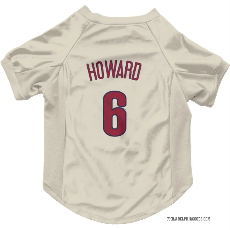Ryan Howard  Cream Philadelphia Phillies  Cat & Dog Pet Jersey
