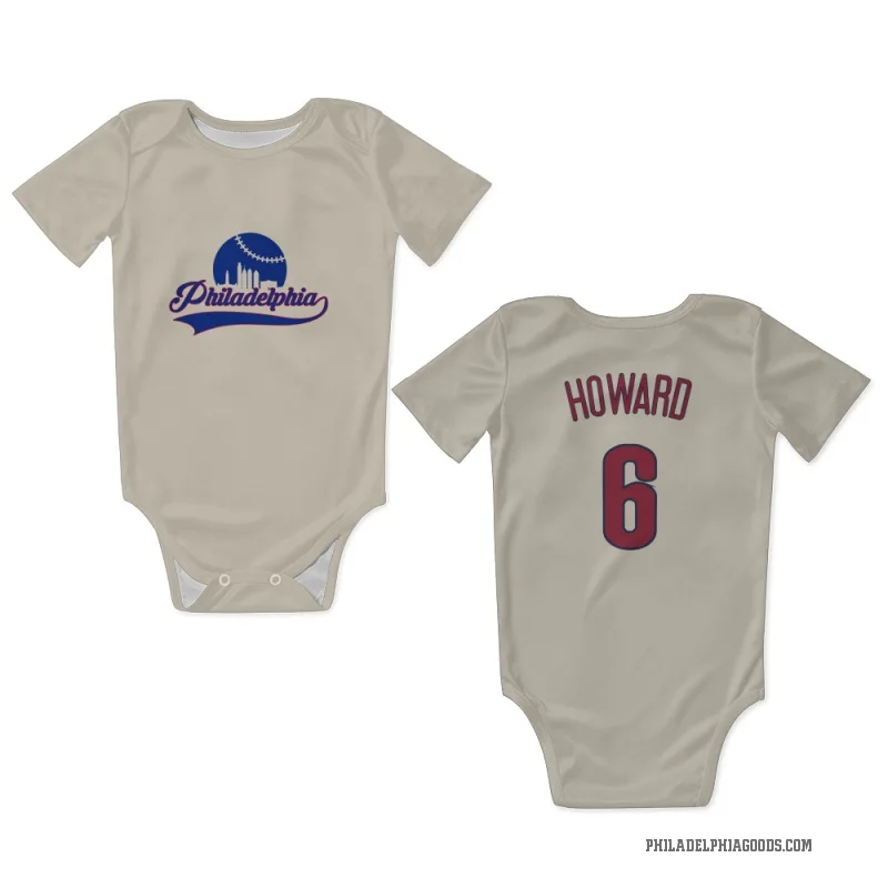 Ryan Howard  Cream Philadelphia Phillies  Newborn & Infant Bodysuit