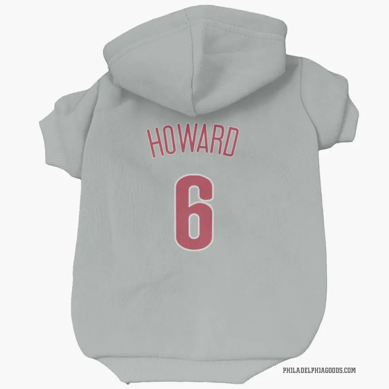 Ryan Howard  Gray Philadelphia Phillies  Cat & Dog Pet Hoodie