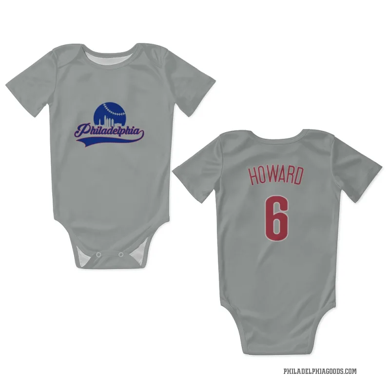 Ryan Howard  Gray Philadelphia Phillies  Newborn & Infant Bodysuit
