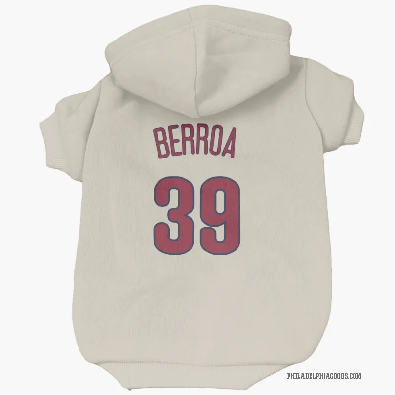 Steward Berroa Cream Philadelphia Phillies Cat & Dog Pet Hoodie