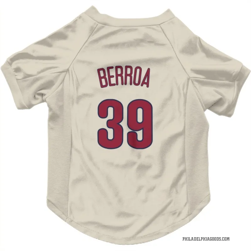 Steward Berroa Cream Philadelphia Phillies Cat & Dog Pet Jersey