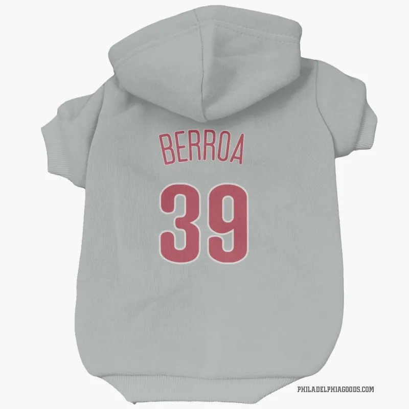 Steward Berroa Gray Philadelphia Phillies Cat & Dog Pet Hoodie