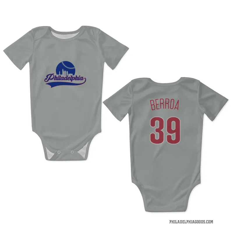 Steward Berroa  Gray Philadelphia Phillies  Newborn & Infant Bodysuit