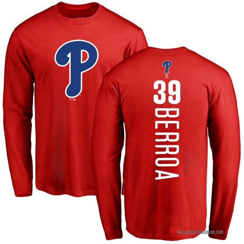 Steward Berroa Youth Red Philadelphia Phillies Backer Long Sleeve T-Shirt -