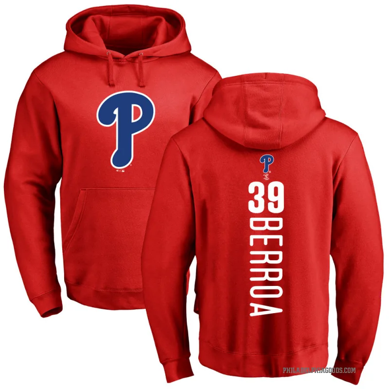Steward Berroa Youth Red Philadelphia Phillies Backer Pullover Hoodie