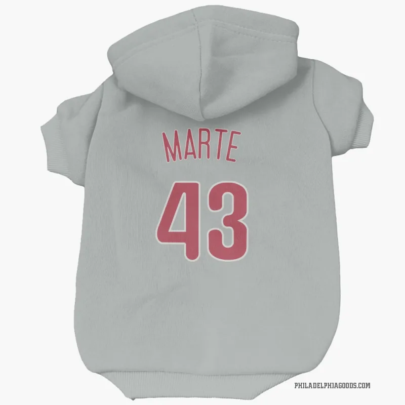 Yunior Marte  Gray Philadelphia Phillies  Cat & Dog Pet Hoodie