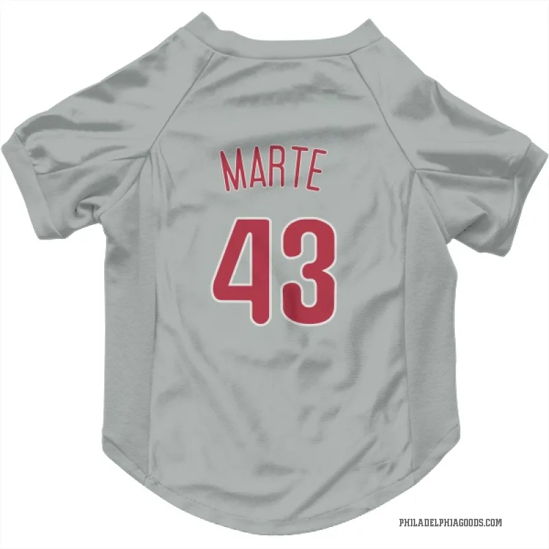 Yunior Marte  Gray Philadelphia Phillies  Cat & Dog Pet Jersey