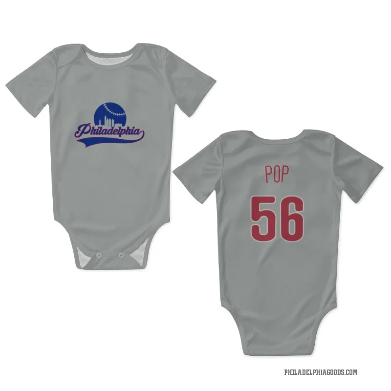 Zach Pop  Gray Philadelphia Phillies  Newborn & Infant Bodysuit